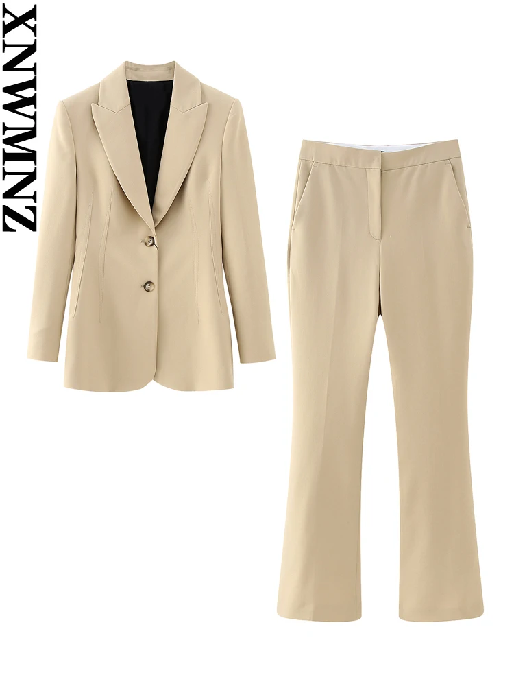 XNWMNZ 2023 Women fashion seam blazer or mid-waist zipper straight pants office lady chic female two-piece set
XNWMNZ 2023 Women fashion seam blazer or mid-waist zipper straight pants office lady chic female two-piece set