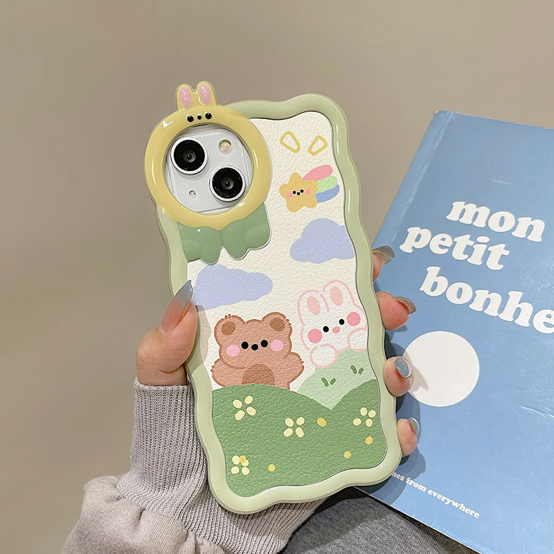 Cute Wave Cartoon Bear Rabbit Phone Cover For iPhone 11 12 13 14 Pro Max Shockproof Case For iPhone 14 Plus XR PU Leather Shell
Cute Wave Cartoon Bear Rabbit Phone Cover For iPhone 11 12 13 14 Pro Max Shockproof Case For iPhone 14 Plus XR PU Leather Shell