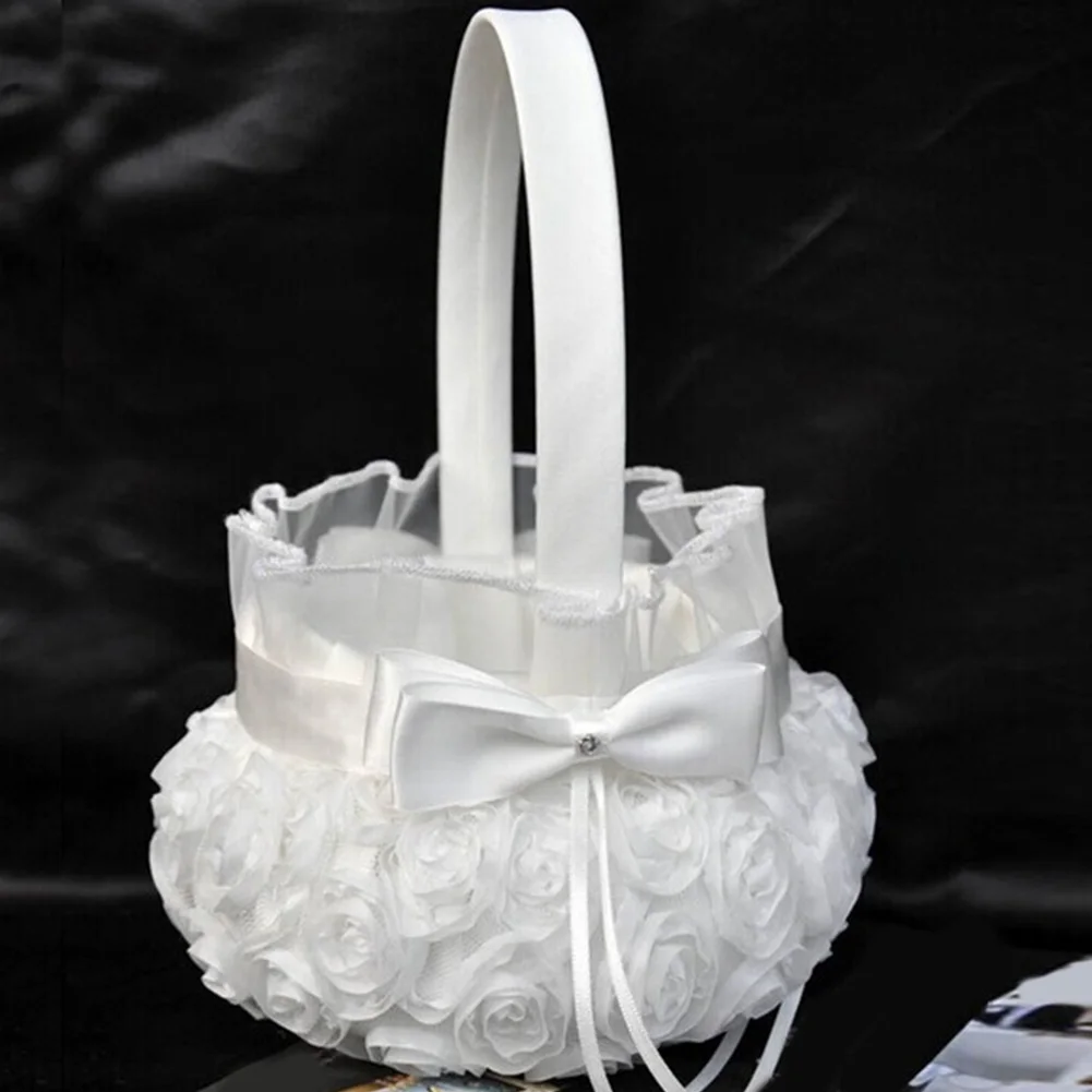 Party With Handle Decoration Storage Bride Props Satin Bowknot Gift Wedding Ceremony Romantic Flower Basket
Party With Handle Decoration Storage Bride Props Satin Bowknot Gift Wedding Ceremony Romantic Flower Basket