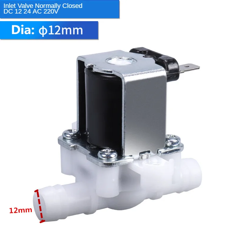 12mm Normally Closed Pressurized Solenoid Valve Inlet Valve for Water Dispenser Water Purifier Plastic DC 12 24 AC 220V
12mm Normally Closed Pressurized Solenoid Valve Inlet Valve for Water Dispenser Water Purifier Plastic DC 12 24 AC 220V