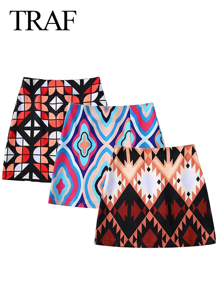 TRAF Sexy A-Line Slim Color Printed Women's Skirt Fashion Tricolor Plaid Rhombus Swirl Print High Street Lady Short Skirt
TRAF Sexy A-Line Slim Color Printed Women's Skirt Fashion Tricolor Plaid Rhombus Swirl Print High Street Lady Short Skirt