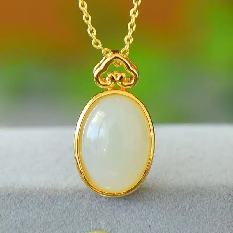 Natural White Jade Oval Pendant Necklace Women Healing Gemstone Fine Jewelry Genuine Chinese Hetian Jades Nephrite Necklaces
Natural White Jade Oval Pendant Necklace Women Healing Gemstone Fine Jewelry Genuine Chinese Hetian Jades Nephrite Necklaces