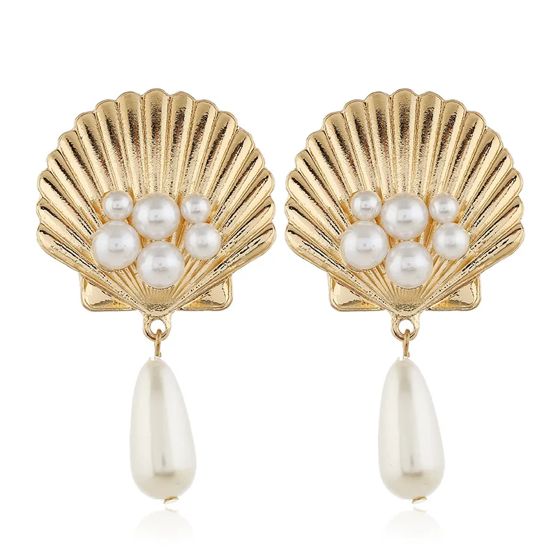 Shellfish Earring for Women Natural Shell Pearl Earrings Scallop Pendant Metal Temperament Luxury Pearl Jewelry Gift
Shellfish Earring for Women Natural Shell Pearl Earrings Scallop Pendant Metal Temperament Luxury Pearl Jewelry Gift