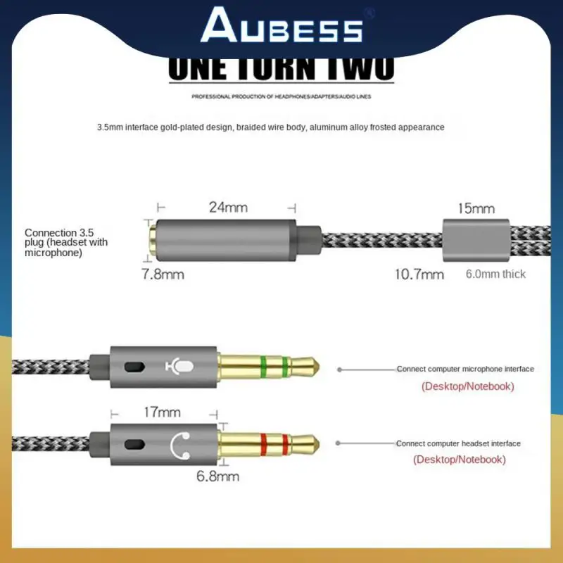 Gold Plated Audio Cable Pvc Laptop Headset Conversion Line Durable Wiring 3.5mm Adapter Multifunctional Consumer Electronics
Gold Plated Audio Cable Pvc Laptop Headset Conversion Line Durable Wiring 3.5mm Adapter Multifunctional Consumer Electronics