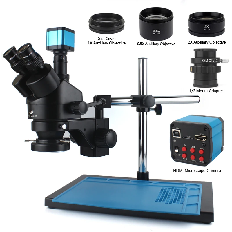 Professional 7X-45X Simul-Focal Stereo Microscope Trinocular HDMI USB Industrial Microscope Camera for mobile phone repair
Professional 7X-45X Simul-Focal Stereo Microscope Trinocular HDMI USB Industrial Microscope Camera for mobile phone repair