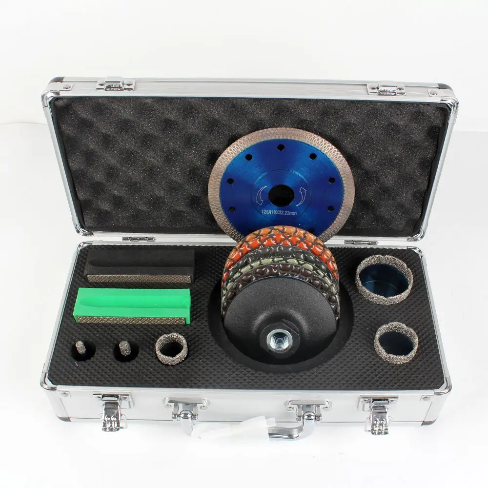 Raizi Tiling Tool Set For Ceramic Porcelain Tile Diamond Drill Bit Kit With Cutting Disc Hand Polishing Pads
Raizi Tiling Tool Set For Ceramic Porcelain Tile Diamond Drill Bit Kit With Cutting Disc Hand Polishing Pads