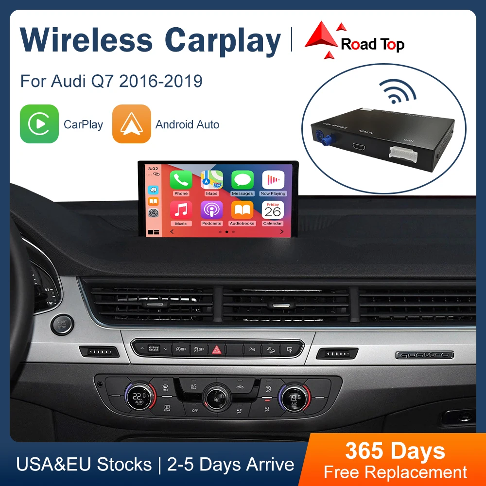 Беспроводной автомобильный интерфейс Apple CarPlay Android для Audi Q7 2016-2019, с функциями AirPlay Mirror Link
Беспроводной автомобильный интерфейс Apple CarPlay Android для Audi Q7 2016-2019, с функциями AirPlay Mirror Link