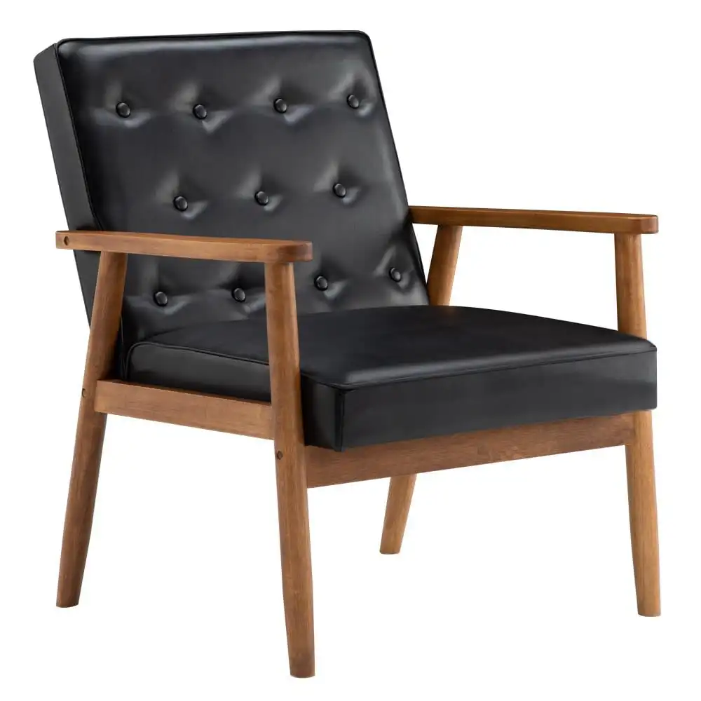 Ktaxon Mid Century Accent Chair, Wood Frame Armchair, Single sofa with Faux PU Leather ,29.53 x 27.17 x 33.07 inch,Black
Ktaxon Mid Century Accent Chair, Wood Frame Armchair, Single sofa with Faux PU Leather ,29.53 x 27.17 x 33.07 inch,Black