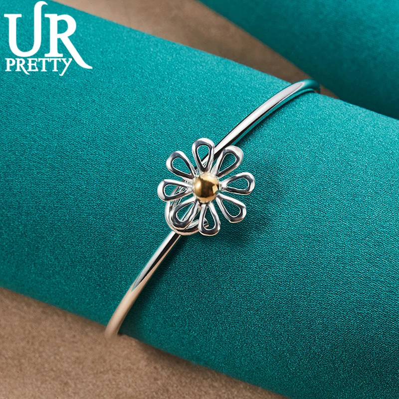 925 Sterling Silver Romantic Flowers Bangle Bracelet For Women Party Gift Engagement Wedding Fashion Jewelry
925 Sterling Silver Romantic Flowers Bangle Bracelet For Women Party Gift Engagement Wedding Fashion Jewelry