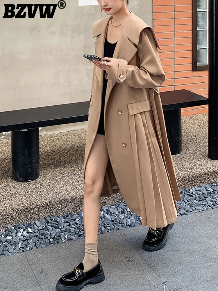 BZVW Spliced Pleated Navy Collar Windbreaker Coat Women's 2023 Spring Autumn New Fashion Lace-up Waist Designer Trench Female
BZVW Spliced Pleated Navy Collar Windbreaker Coat Women's 2023 Spring Autumn New Fashion Lace-up Waist Designer Trench Female