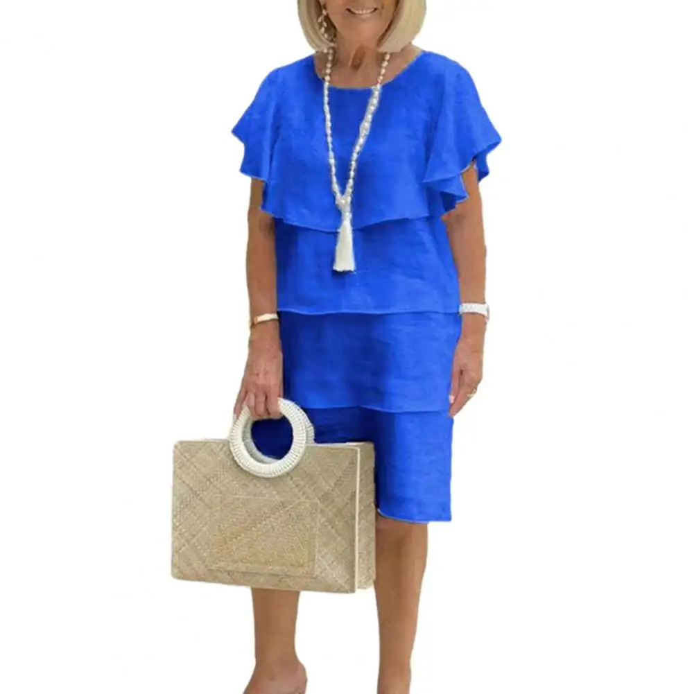 Women Clothing Soft Breathable Women's Mid-length Beach Dress with Ruffled Sleeves Round Neck Lightweight Casual Loose Fit
Women Clothing Soft Breathable Women's Mid-length Beach Dress with Ruffled Sleeves Round Neck Lightweight Casual Loose Fit