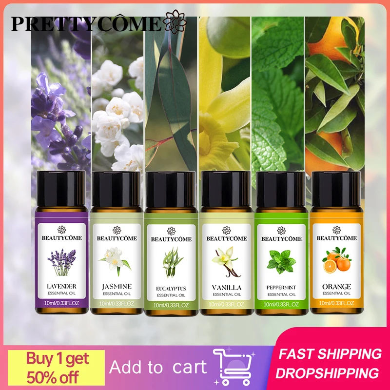 

10ml Pure Natural Essential Oils Jasmine Lavender Rose Vanilla Mint Sage Cinnamon Bergamot Tea Tree Eucalyptus Neroli Aroma Oil