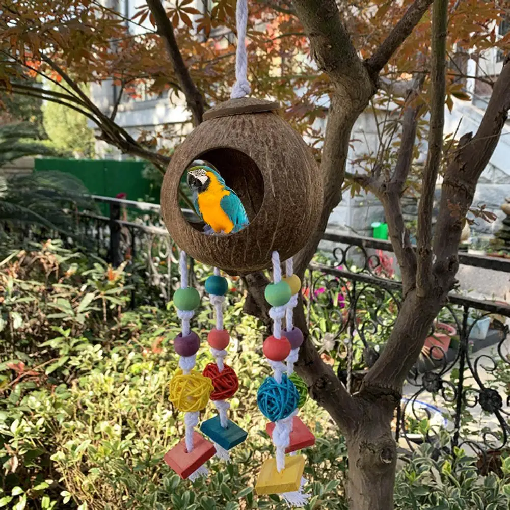Long-lasting Healthy Multi-color Coconut Shell Three-way Ball Bird Bite Toy for Cockatoos Pet Bird Toy Bird Chew Toy
Long-lasting Healthy Multi-color Coconut Shell Three-way Ball Bird Bite Toy for Cockatoos Pet Bird Toy Bird Chew Toy