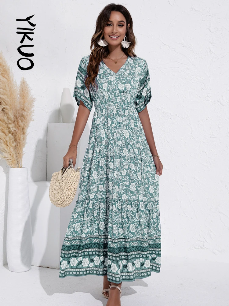 YIKUO Summer Bohemian Maxi Dresses for Women 2022 Fashion Solid Green Silk Robe Casual Wedding Guest Vintage High Waist Dress
YIKUO Summer Bohemian Maxi Dresses for Women 2022 Fashion Solid Green Silk Robe Casual Wedding Guest Vintage High Waist Dress