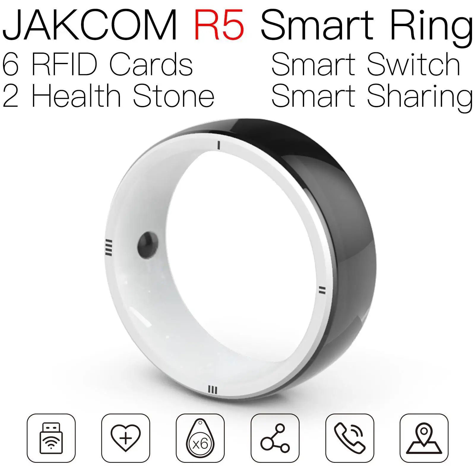 

JAKCOM R5 Smart Ring Newer than black ring 125 khz card printable nfc custom pet tag id no battery italia premium copy