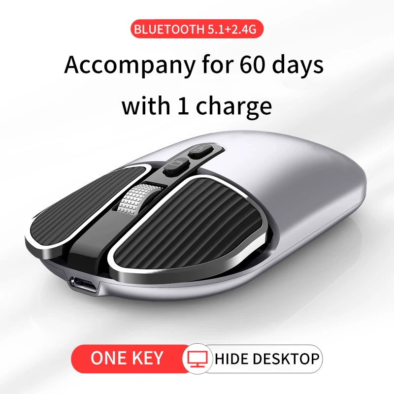 Bluetooth 5.1+2.4G Wireless Dual Mode Rechargeable Mouse Optical USB mice for PC/Mac/Laptop/IPad/Phone /Notebook/Android Tablet
Bluetooth 5.1+2.4G Wireless Dual Mode Rechargeable Mouse Optical USB mice for PC/Mac/Laptop/IPad/Phone /Notebook/Android Tablet