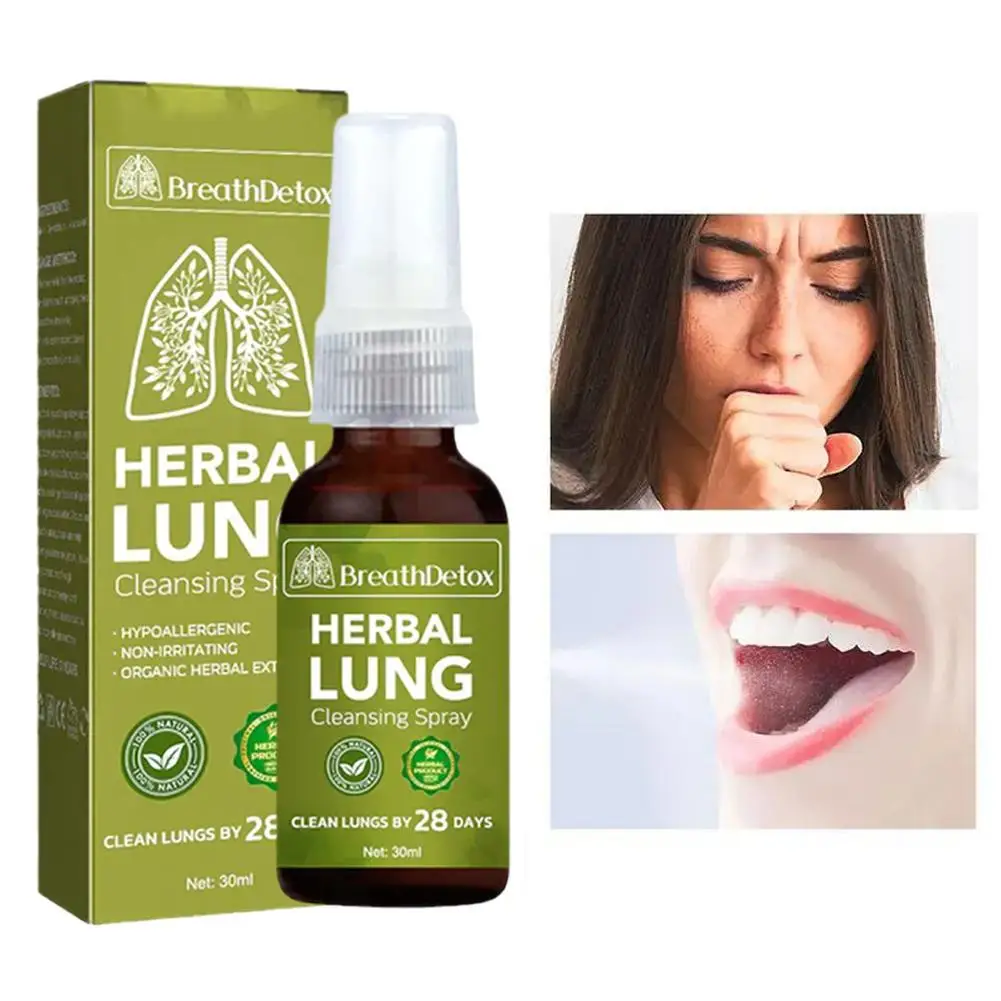 

30ml Natural Herbal Lung Cleansing Spray Smokers Clear Nasal Mist Relieve Nasal Congestion Runny Clear Dry Throat Breath Spray