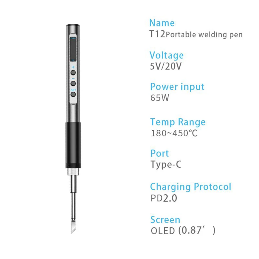 High Quality Soldering Iron Parts Accessories Adjustable Temperature CNC Metal Handle Hot Sale T12-I (optional)
High Quality Soldering Iron Parts Accessories Adjustable Temperature CNC Metal Handle Hot Sale T12-I (optional)