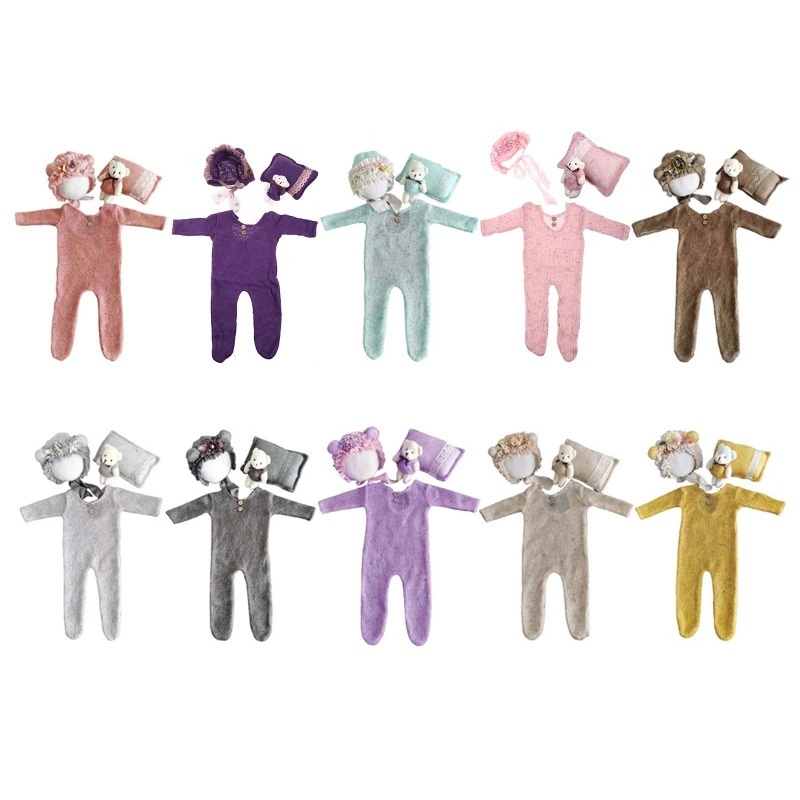 Baby Hat Romper Pillow Bear Doll Set Soft Warm Knitted Bodysuit Jumpsuit Beanies Outfits Infants Photo Shooting Prop
Baby Hat Romper Pillow Bear Doll Set Soft Warm Knitted Bodysuit Jumpsuit Beanies Outfits Infants Photo Shooting Prop