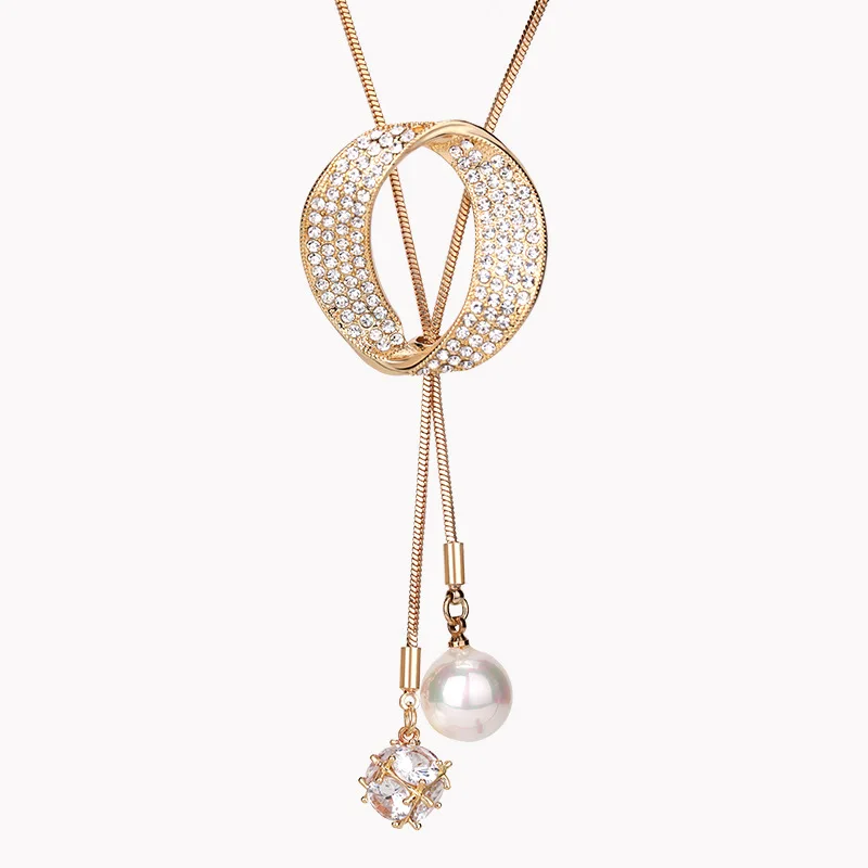 Oval Pearl Aesthetic Necklaces Zircon Sweater Chain Geometric Pattern Alloy Diamond Long Style Fashion Simple Jewelry For Women
Oval Pearl Aesthetic Necklaces Zircon Sweater Chain Geometric Pattern Alloy Diamond Long Style Fashion Simple Jewelry For Women