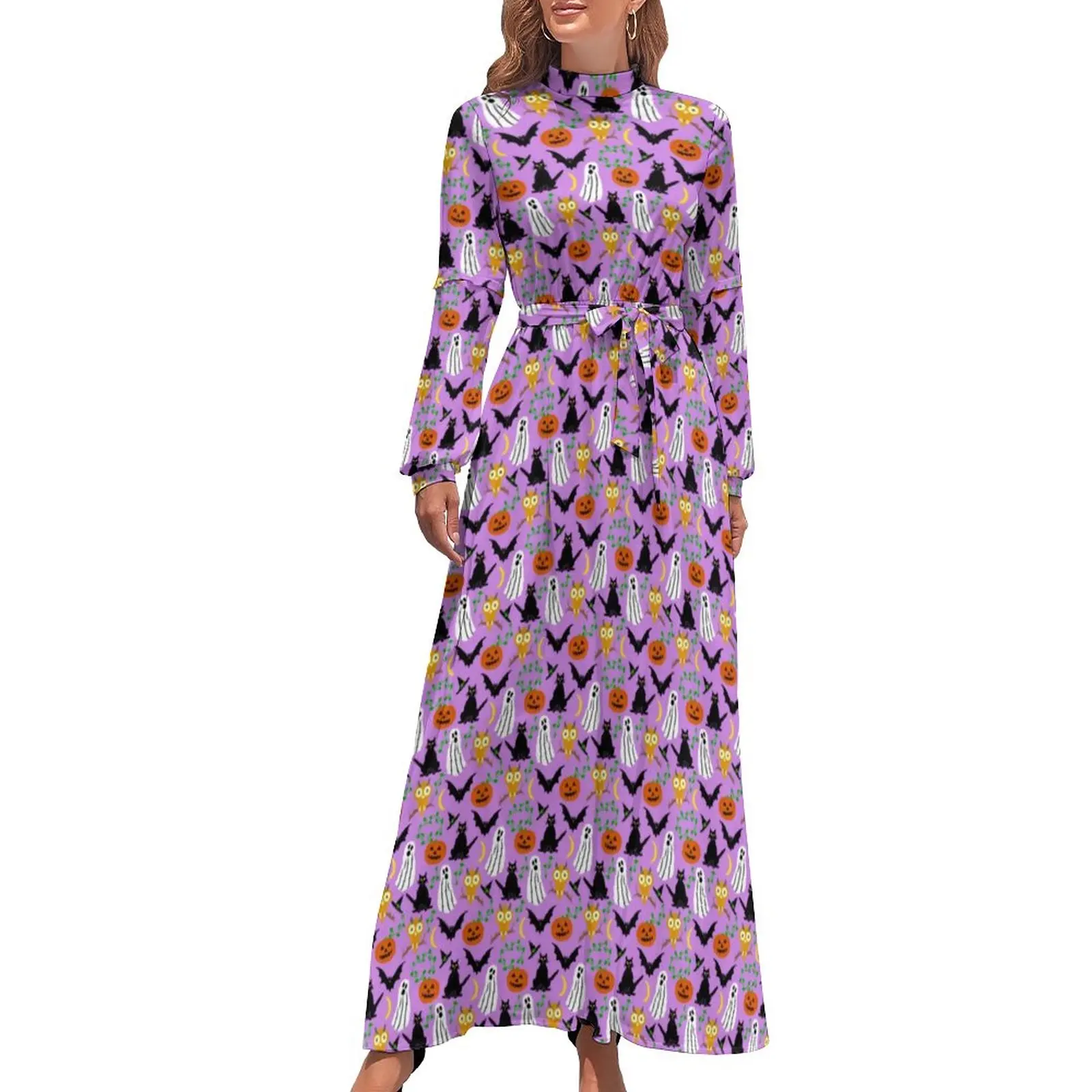 Black Cats Print Dress Ghosts Bats Pumpkins Sexy Maxi Dress Street Fashion Bohemia Long Dresses High Waist Printed Vestidos
Black Cats Print Dress Ghosts Bats Pumpkins Sexy Maxi Dress Street Fashion Bohemia Long Dresses High Waist Printed Vestidos