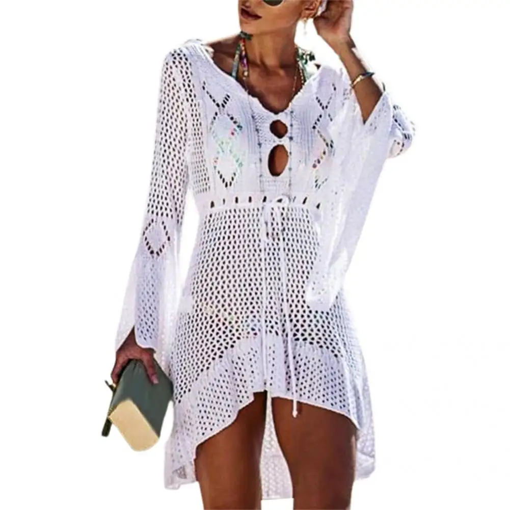 Sexy Stylish See Through Flared Sleeves Bikini Cover Up Dress Beach Dress Solid Color for Holiday
Sexy Stylish See Through Flared Sleeves Bikini Cover Up Dress Beach Dress Solid Color for Holiday