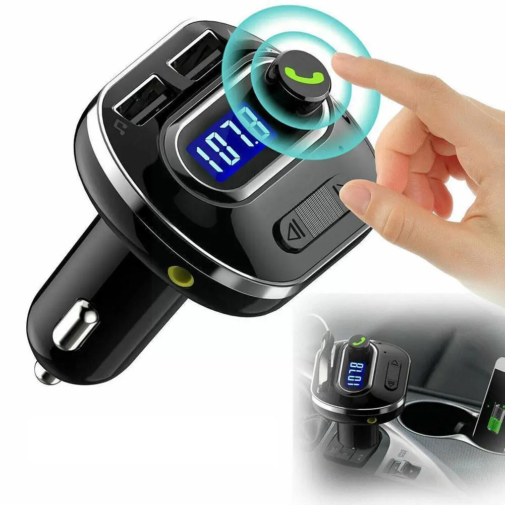 

Fm Transmitter Handsfree Bluetooth Aux Fm Modulator With Dual Audio Mp3 Kit Car 3.1a Charge Car Quick Usb Charger Player Ca I3c1