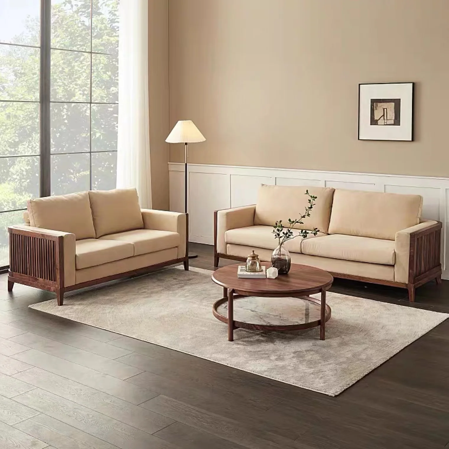 Modern Nordic Chinese-style black walnut solid wood cloth Japanese-style simple science and technology cloth living room sofa
Modern Nordic Chinese-style black walnut solid wood cloth Japanese-style simple science and technology cloth living room sofa