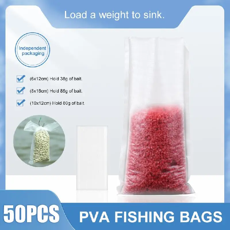 50Pcs PVA Bags Carp Fishing Fast Dissolving Non Residue Coarse Fishing Tackle Carps Bait Bag 3 Size 6X12 8X16 10X12cm Accessorie
50Pcs PVA Bags Carp Fishing Fast Dissolving Non Residue Coarse Fishing Tackle Carps Bait Bag 3 Size 6X12 8X16 10X12cm Accessorie