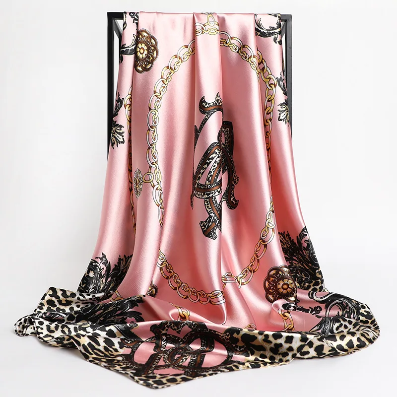90CM Square Leopard Chains Print Silk Satin Scarves Women Kerchief Neck Scarf Shawl Wrap Muffler Pareo Bandanna Hair Accessories
90CM Square Leopard Chains Print Silk Satin Scarves Women Kerchief Neck Scarf Shawl Wrap Muffler Pareo Bandanna Hair Accessories