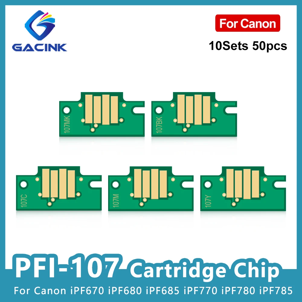 

PFI-107 Ink Cartridge Chip PFI107 107 For Canon imagePROGRAF iPF670 iPF680 iPF685 iPF770 iPF780 iPF785 Permanent Chip 50pcs