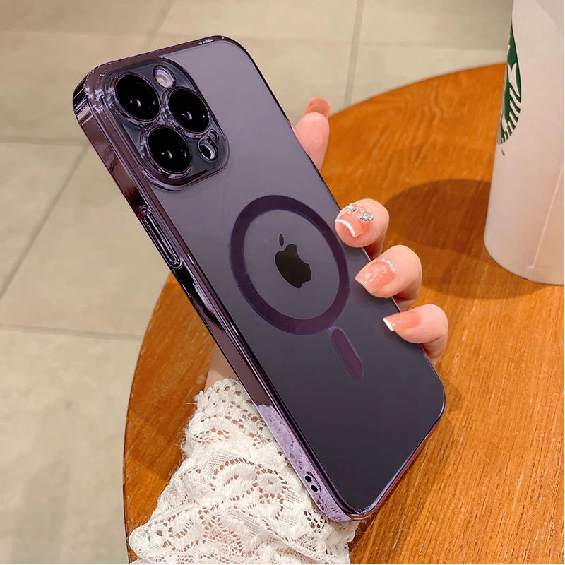 Luxury Magnetic Wireless Charging Plating Transparent Case for IPhone 14 13 12 11 Pro Max X XR XS 7 8 Plus Soft Silicone Cover
Luxury Magnetic Wireless Charging Plating Transparent Case for IPhone 14 13 12 11 Pro Max X XR XS 7 8 Plus Soft Silicone Cover