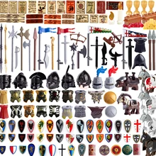 Medieval Soldier Weapon Building Blocks Military Arms Accessories Castle Knight Shield Sword Warrior Roman Figures Parts Bricks