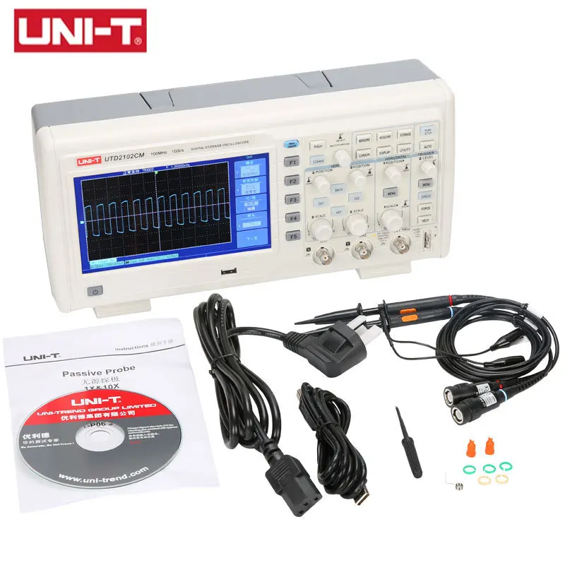 

UNI-T Digital Storage Oscilloscope 2 Channel 100/200MHZ,7 Inches Widescreen LCD Displays UTD2102CM/UTD2202CM