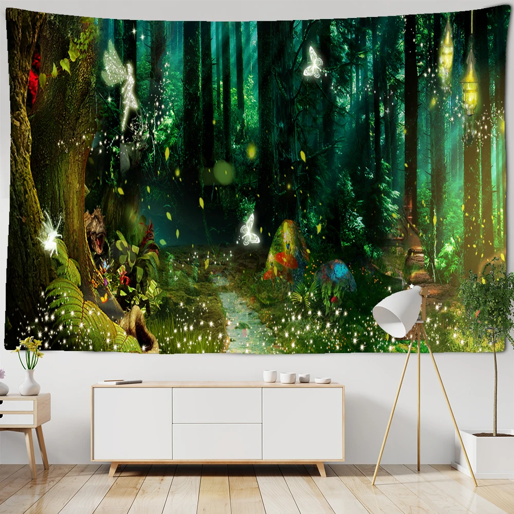 

Magic forest elf home decoration tapestry mushroom background cloth hippie psychedelic scene bohemian Art wall hanging Tapestry