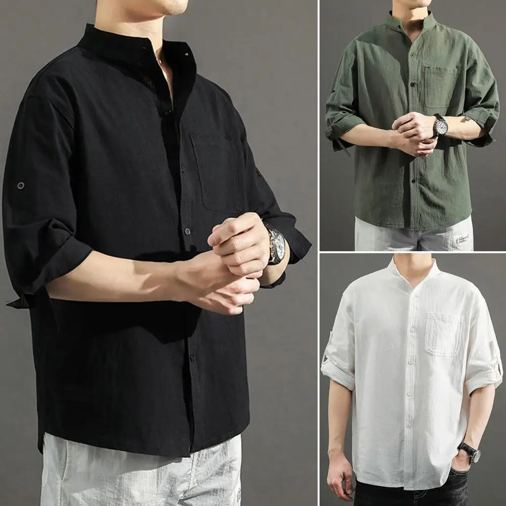 Soft Spring Shirt Cardigan Streetwear Comfortable Men Blouse Shirt Leisure Clothes
Soft Spring Shirt Cardigan Streetwear Comfortable Men Blouse Shirt Leisure Clothes