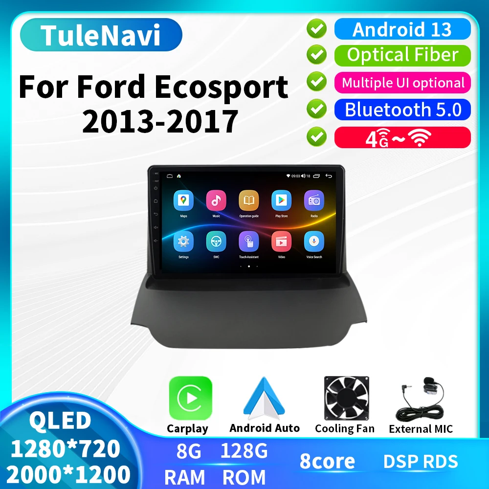 

2Din Android 13,0 для Ford EcoSport 2013 - 2017 4G Автомобильное Стерео Радио мультимедийный видеоплеер навигация GPS головное устройство Carplay