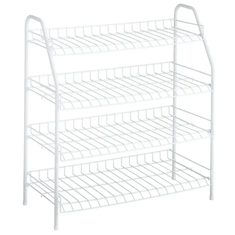 4-Tier Wire Shelf Shoe Rack and Organizer, White. Great for bedrooms, dorm rooms closets and more.
4-Tier Wire Shelf Shoe Rack and Organizer, White. Great for bedrooms, dorm rooms closets and more.