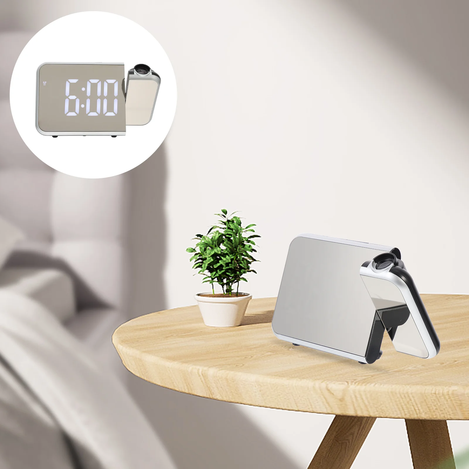 

Clock Alarm Projection Digital Bedroom Projector Led Electronic Desk Up Nightstand Ceiling Bedside Light Clocks Wake Wall Timer