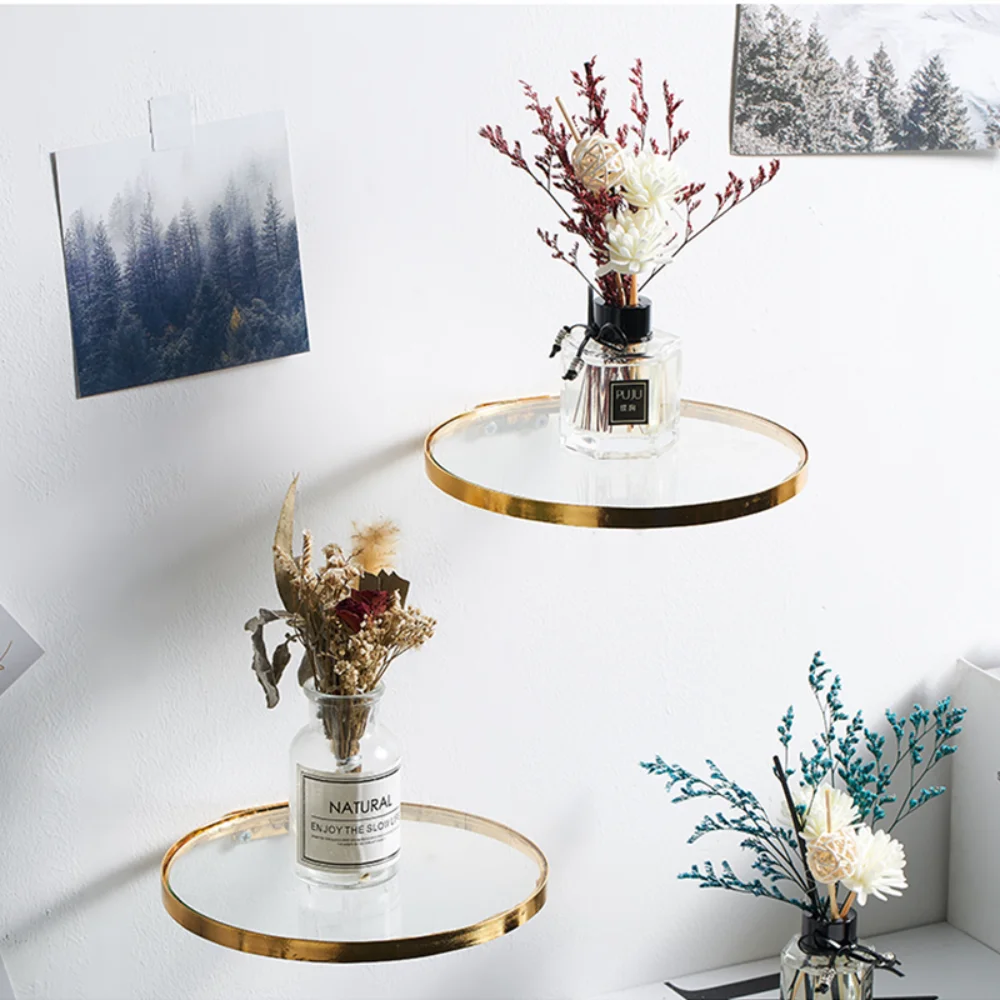 Creative Metal Wall Shelf Golden Glass Mirror Wall Holder Home Decoration Modern INS Shelf Rack Candles Display Organizer Holder
Creative Metal Wall Shelf Golden Glass Mirror Wall Holder Home Decoration Modern INS Shelf Rack Candles Display Organizer Holder