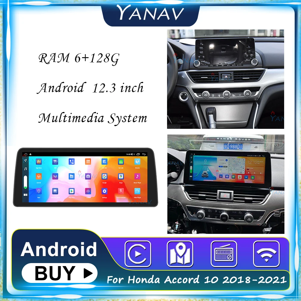 Автомагнитола 2 Din, 12,3 дюйма, Android, для Honda Accord 10 2018-2021, GPS-навигация, Мультимедийный MP3-плеер с Carplay
Автомагнитола 2 Din, 12,3 дюйма, Android, для Honda Accord 10 2018-2021, GPS-навигация, Мультимедийный MP3-плеер с Carplay