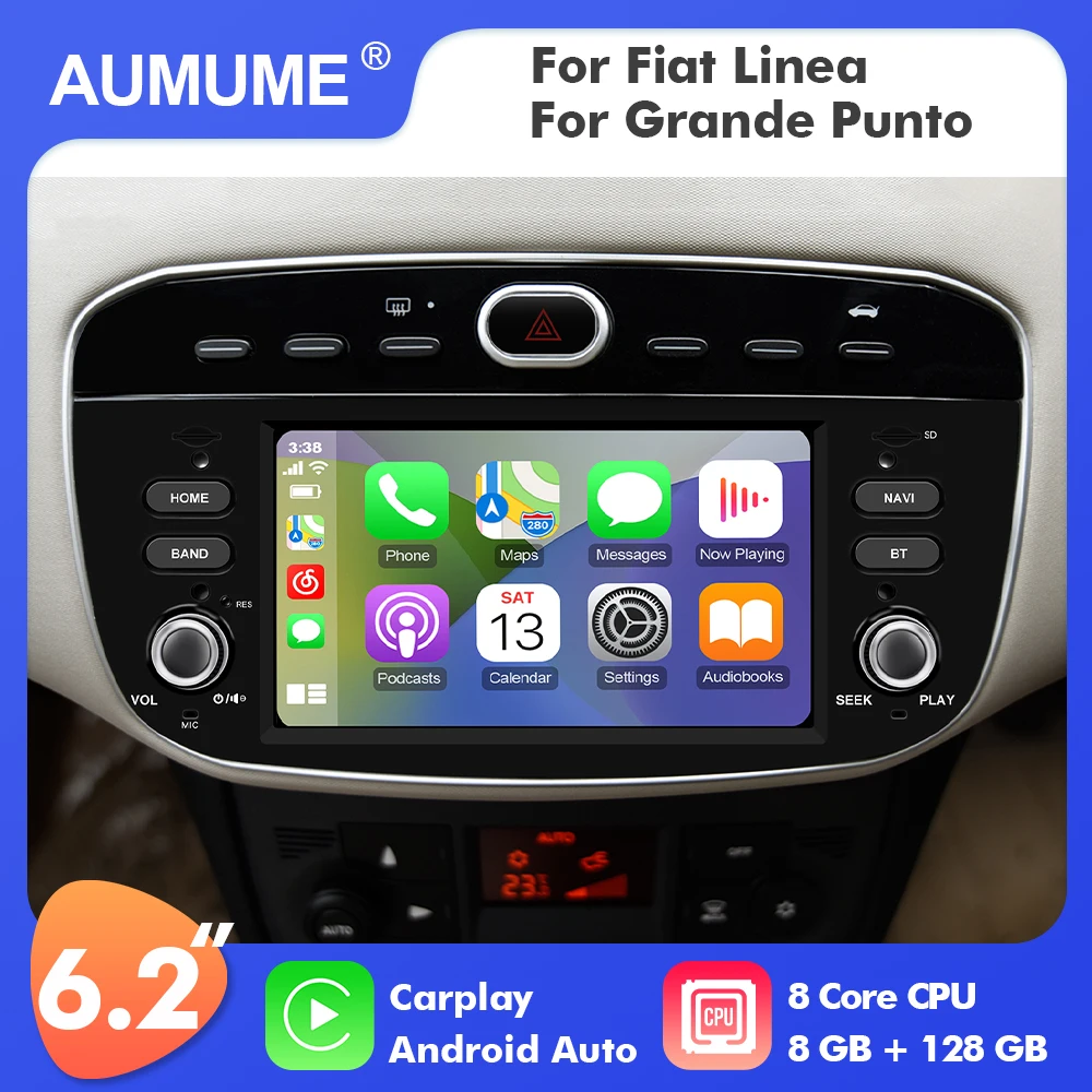 AUMUME Android 10 Car Stereo For Fiat Linea/Grande/Punto EVO Car Multimedia Player Autoradio GPS Navigation 2Din FM USB Carplay
AUMUME Android 10 Car Stereo For Fiat Linea/Grande/Punto EVO Car Multimedia Player Autoradio GPS Navigation 2Din FM USB Carplay