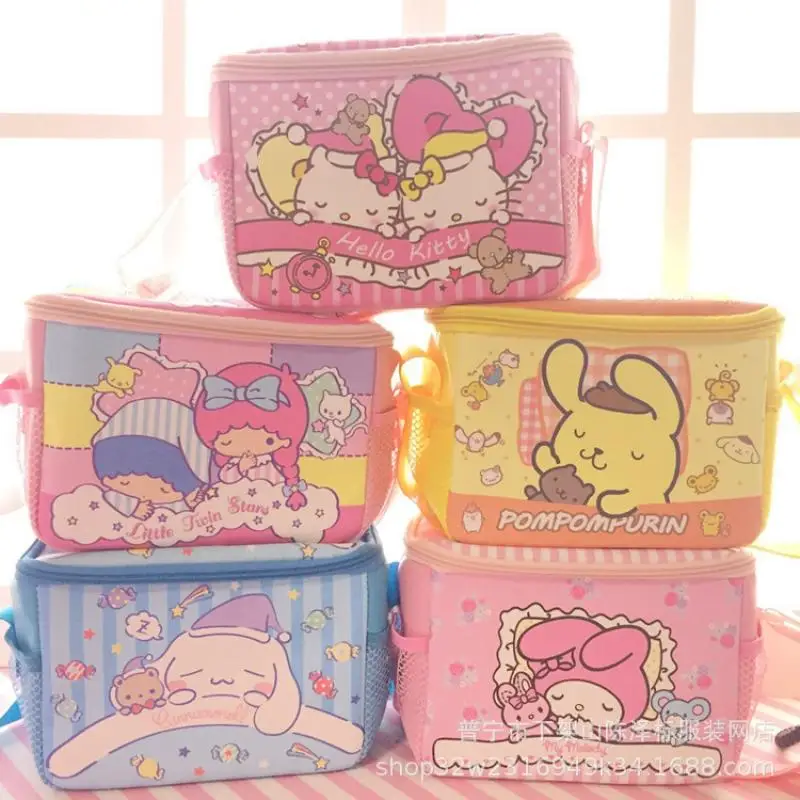 

20Cm Mymelody Little Twin Stars Sumikkogurashi Lunch Box Bag Thermal Insulation Storage Bag Sanrio Kawaii Anime Toy Girl Gift