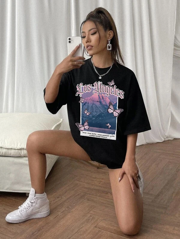 2022 New Summer Women T Shirts Short Sleeve Tee Shirt Butterfly Print Graphic T Shirt Summer Y2k Top Casual Oversized T Shirt
2022 New Summer Women T Shirts Short Sleeve Tee Shirt Butterfly Print Graphic T Shirt Summer Y2k Top Casual Oversized T Shirt