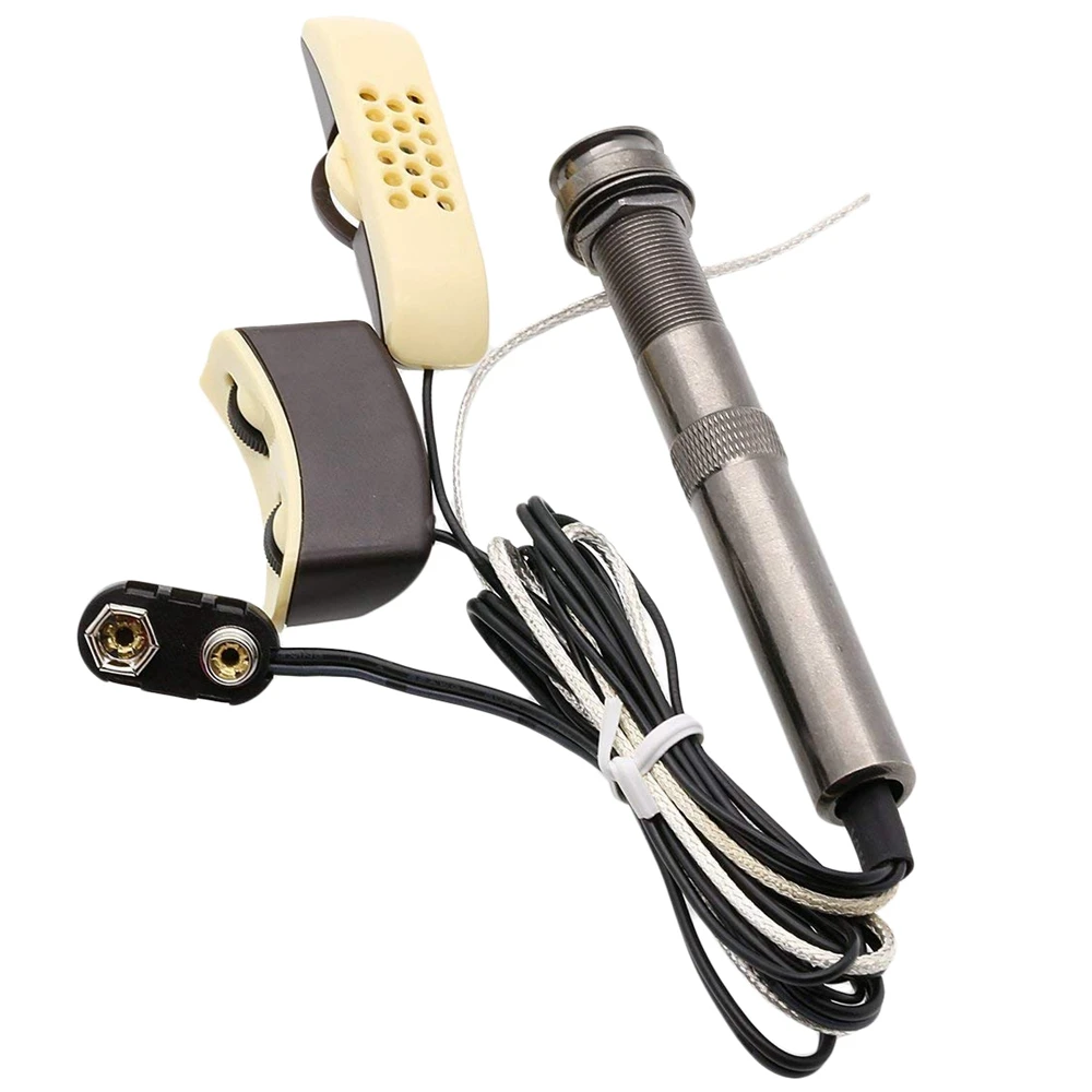 

Folk Acoustic Guitar Pickup A-202 Guitar Equalizer Piezo Pickup Amplifier Tuner With 6.35Mm Output Jack (With Microphone)