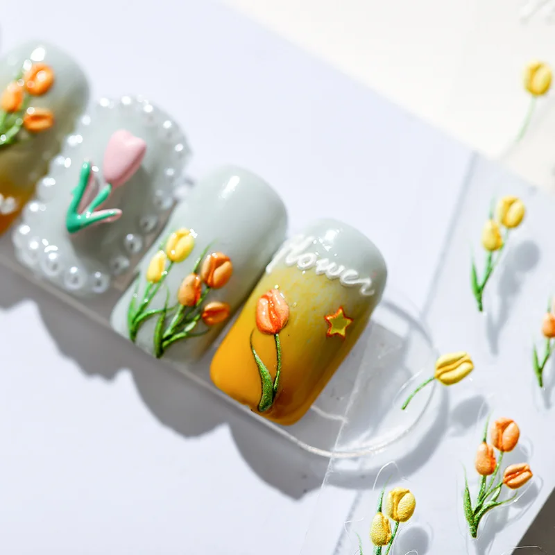 5D Colorful Varied Tulips Line Soft Reliefs Self Adhesive Nail Art Decorations Stickers Spring Pretty 3D Nail Decals Wholesale
5D Colorful Varied Tulips Line Soft Reliefs Self Adhesive Nail Art Decorations Stickers Spring Pretty 3D Nail Decals Wholesale