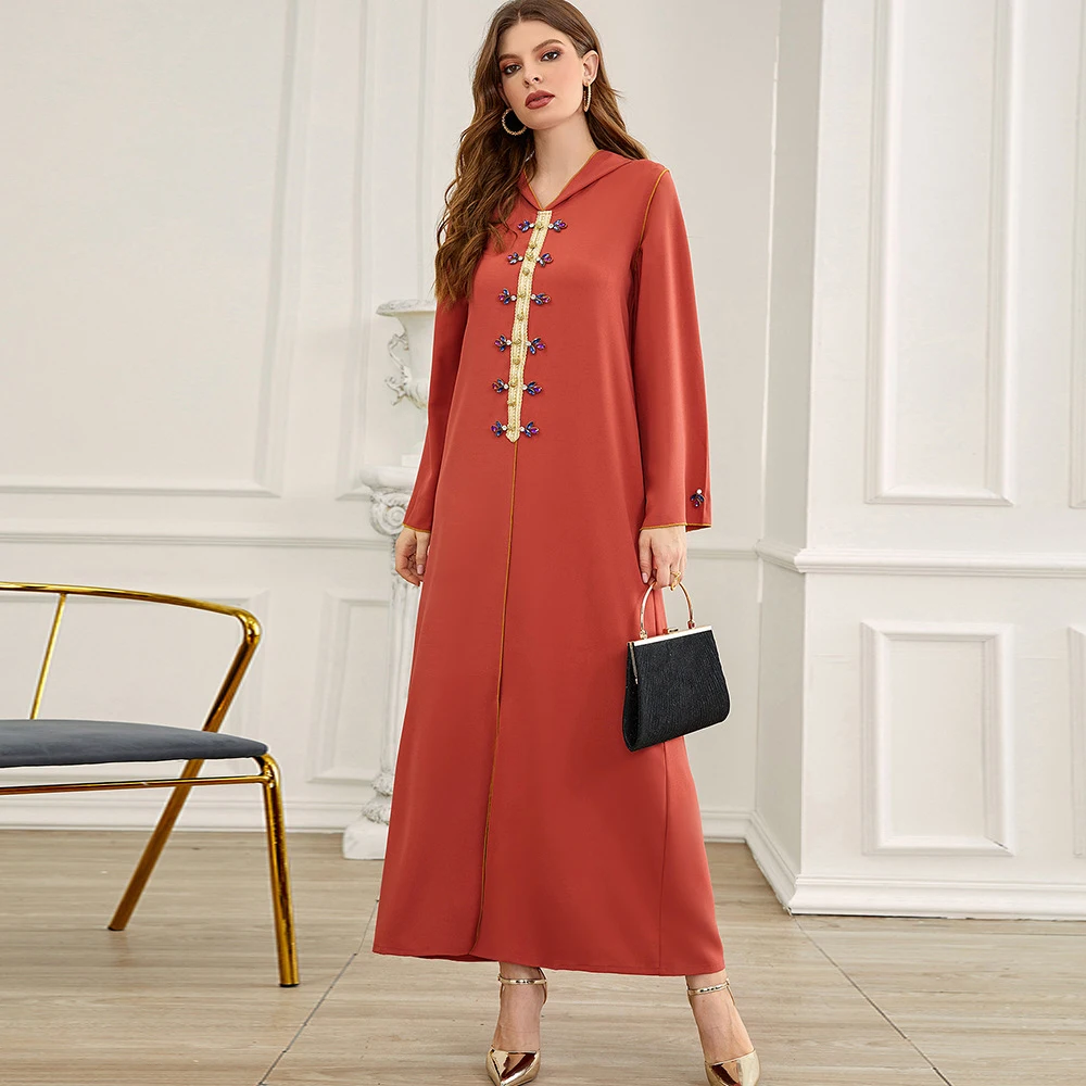 BA305 Elegant Luxury Dubai Robe Long Hooded Dresses Loose Ramadan Abayas Fashion Women Muslim Skirt With Hat Moroccan Kaftan
BA305 Elegant Luxury Dubai Robe Long Hooded Dresses Loose Ramadan Abayas Fashion Women Muslim Skirt With Hat Moroccan Kaftan
