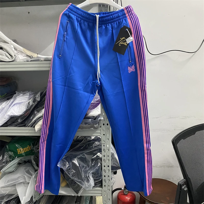 New Blue Needles Sweatpants Men Women Pink Stripe Butterfly Track Pants Narrow AWGE Trousers Clothing
New Blue Needles Sweatpants Men Women Pink Stripe Butterfly Track Pants Narrow AWGE Trousers Clothing