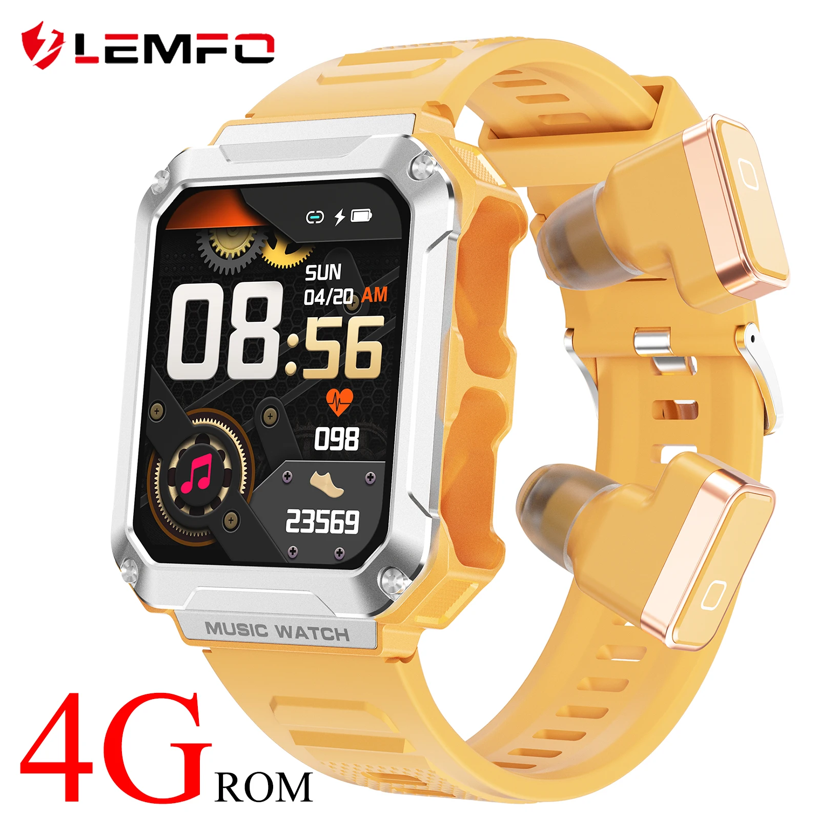 

LEMFO смарт часы 4G ROM Встроенные наушники Bluetooth смарт часы женские мужские Срок службы аккумулятора 5 дней 400 мАч умные часы 100+ Спортивная модель Новый smart watch 1.96" 240*296 HD Мониторинг температуры тела