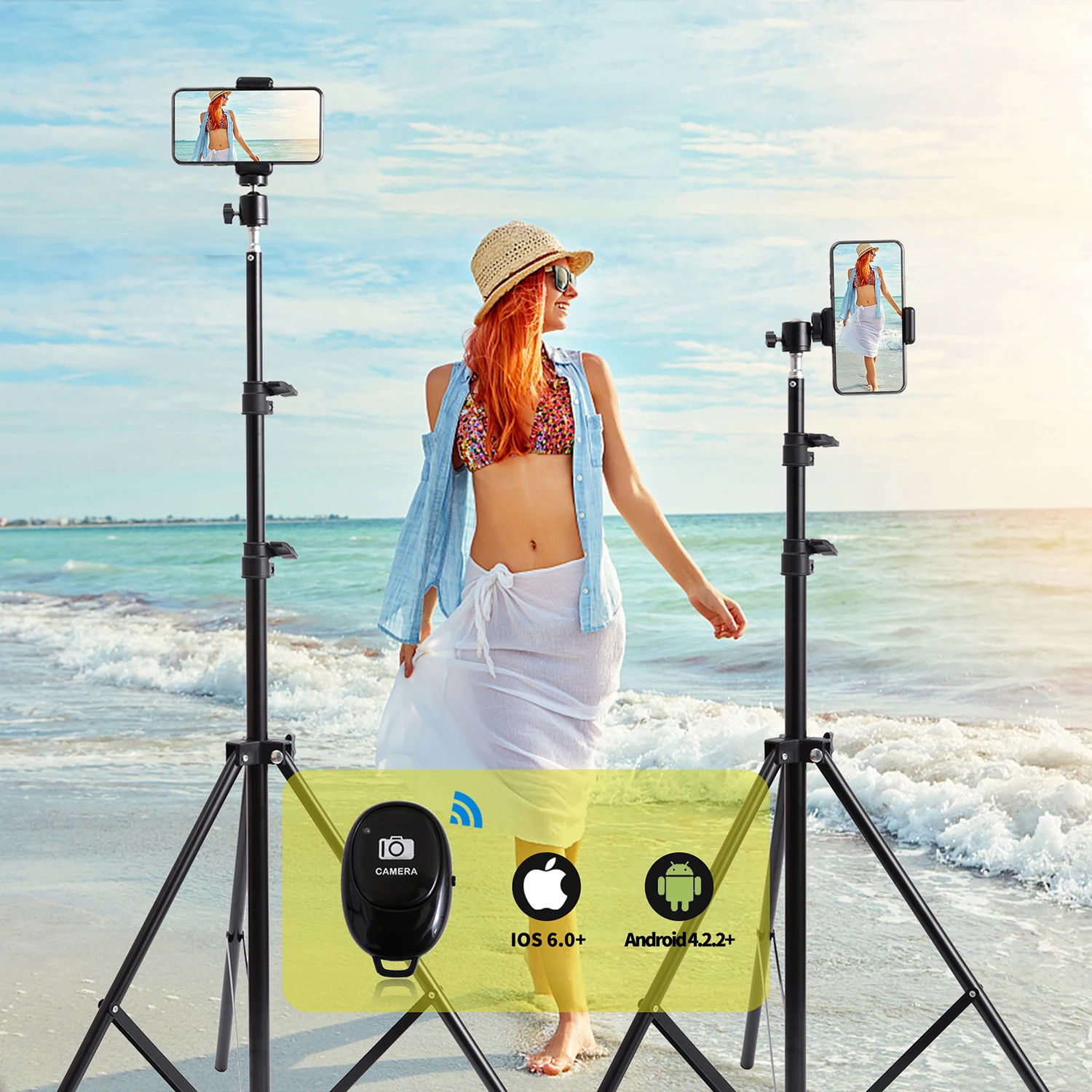 Portable 200cm Selfie Photo Tripod Stand For Mobile Phone Digital Camera Ring lamp With Bluetooth Remote
Portable 200cm Selfie Photo Tripod Stand For Mobile Phone Digital Camera Ring lamp With Bluetooth Remote